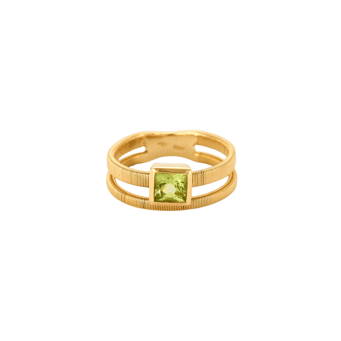 Bague 54 BAGUE DOUBLE JONC PERIDOT 58 Facettes C31C