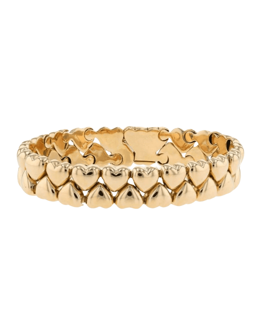 Bracelet CARTIER - Bracelet Double Coeurs en or et diamants 58 Facettes