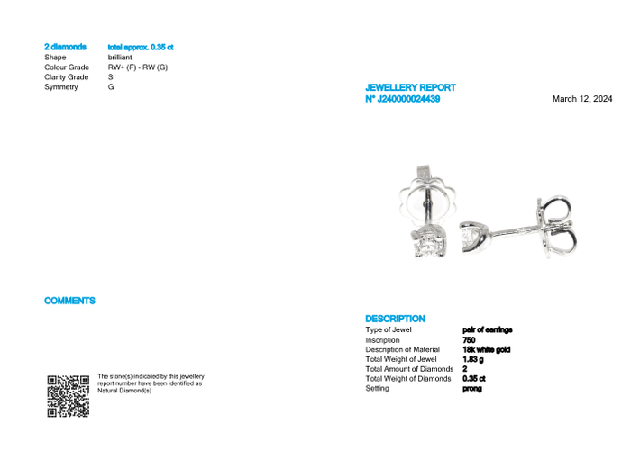 Náušnice HRD ANTWERP Flower - Náušnice ze zlata 18k s diamanty 58 Facettes
