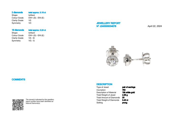 Cercei HRD ANVERS Jennifer - Cercei din aur de 18k și diamante 0,40 ct 58 Facettes