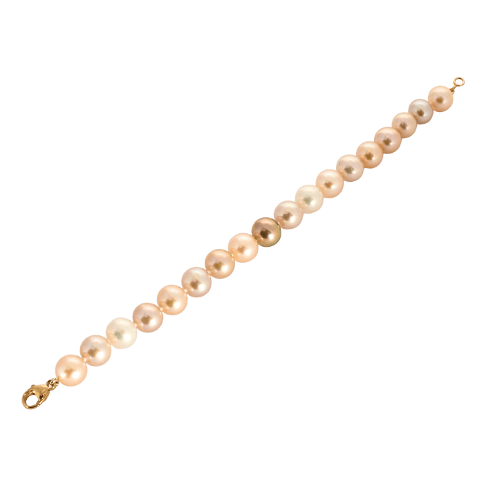 Yellow gold pearl bracelet