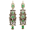 Boucles d'oreilles Antique emeralds diamonds gold Catalan earrings 58 Facettes 7488
