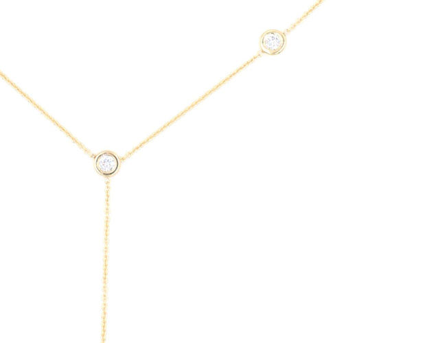 Necklace Tie Necklace in 18k white gold and diamonds 58 Facettes