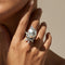 Ring 55.5 White gold 750 ring with baroque pearl and diamonds 58 Facettes 1855
