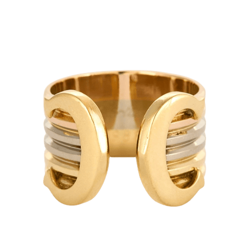 Bague 48 CARTIER - Bague Double C ors trois tons 58 Facettes DV0021-8