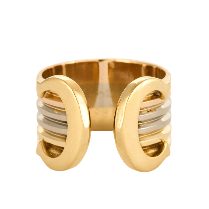 Bague 48 CARTIER - Bague Double C ors trois tons 58 Facettes DV0021-8