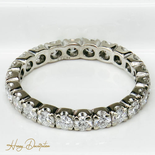 Ring 50 Hukommelsesring i hvidguld 750 med 22 diamanter 58 Facettes 2525