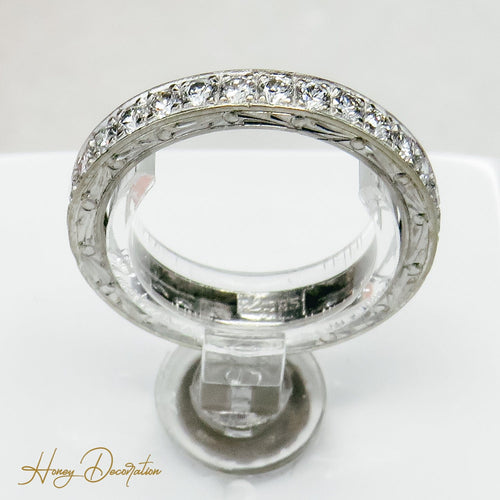 Anel 53 Anel Aliança memória - Anel em ouro branco 14K e diamantes 58 Facettes 2497