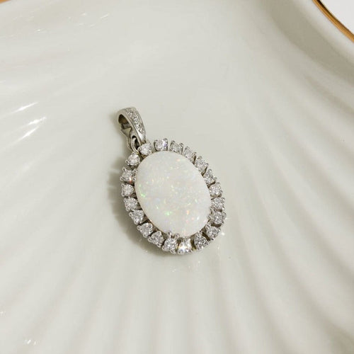 Hänge Boulder-opalhänge i Platina och diamanter 58 Facettes 2842