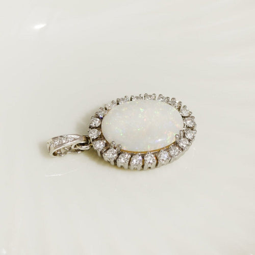 Hänge Boulderopalehänge i Platina och diamanter 58 Facettes 2842