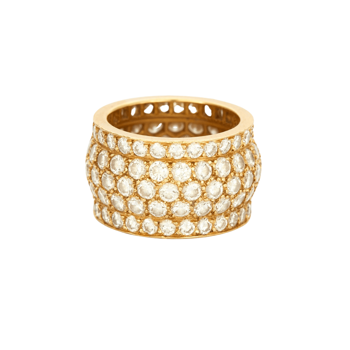 CARTIER - Yellow gold band ring paved with diamonds