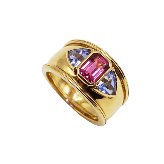 Bague 57 Theo Fennell - bague tanzanite et tourmaline rose 58 Facettes