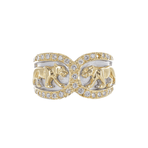 Bague Bague Motif Panthère Or et Diamants 58 Facettes