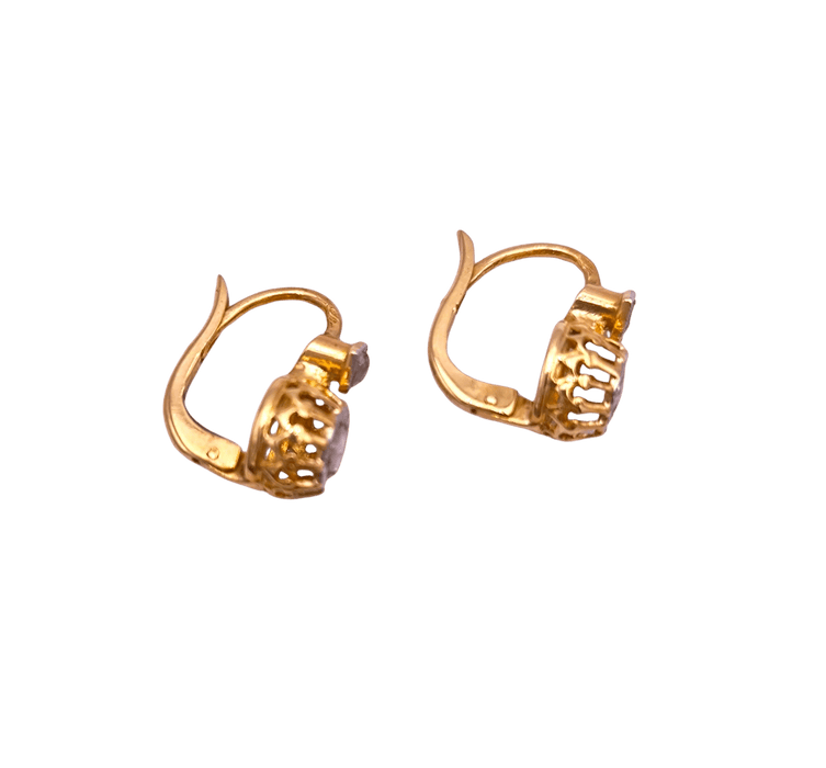 Boucles d'oreilles Dormeuses anciennes or et diamants 58 Facettes