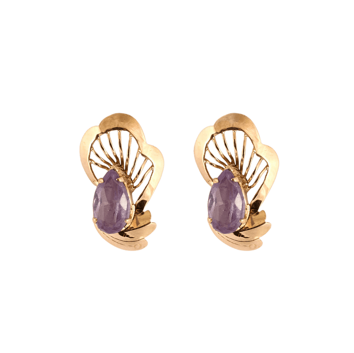 Boucles d'oreilles Boucles d'oreilles or jaune amethyste 58 Facettes LP941