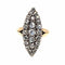 Bague Belle Époque - Bague navette en or 18K, argent et diamants 58 Facettes