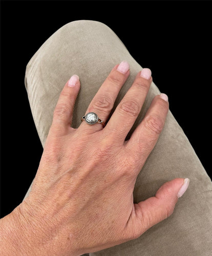 Bague Belle Époque - Bague de fiançailles en or rose 18 carats et diamant 58 Facettes