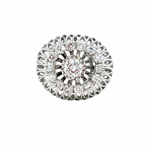 Bague 50 Bague bombe vintage en or blanc 18k et diamants 58 Facettes