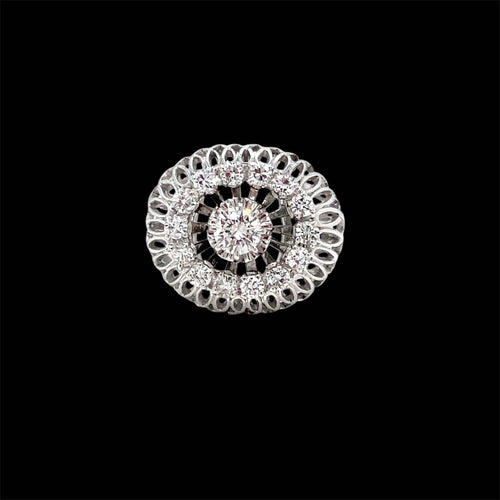 Bague 50 Bague bombe vintage en or blanc 18k et diamants 58 Facettes
