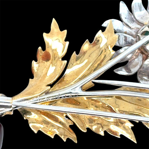 Broche Mario Buccellati - Broche Tournesols en or 18K et émeraudes 58 Facettes