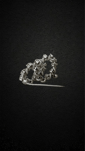 Broche Spilla double cercle en or blanc 18 carats et diamants 58 Facettes