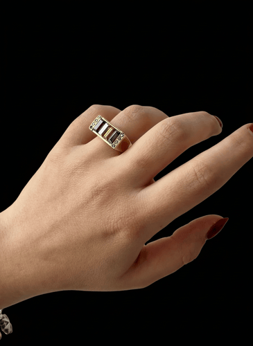 Bague Premier - Bague en or jaune 18 carats à pierres multicolores et diamants 58 Facettes