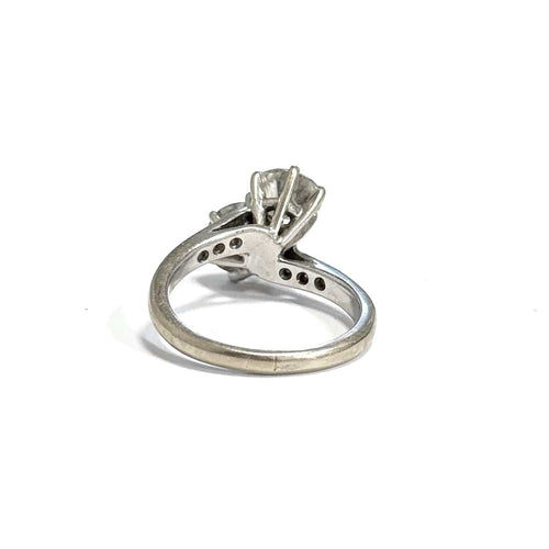 Bague 51 Bague toi et moi en or gris 18k et diamants taille ancienne 58 Facettes