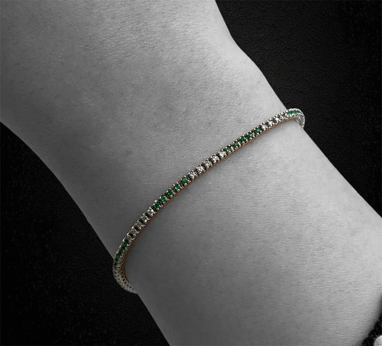 Bracelet Bracelet tennis - Diamants et tsavorites 58 Facettes