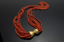 Collier Collier long multifils en corail rouge méditerranéen et or 18 carats 58 Facettes