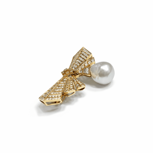 Broche Broche Cléopâtre en or jaune 18k, diamants et perle de culture 58 Facettes REF2576-344