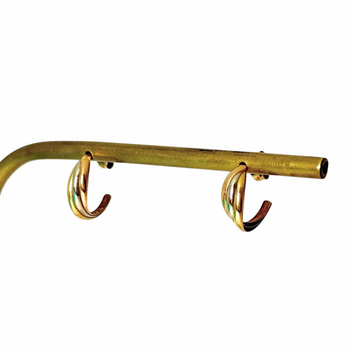 Boucles d'oreilles Demi-créoles trinity en or jaune, rose et gris 18K 58 Facettes REF24090B-253