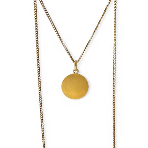 Pendentif Médaille ronde Vierge Marie en or jaune 18K 58 Facettes REF24070-233