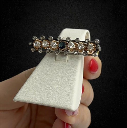 Broche Spilla Empire austro-hongrois avec diamants et saphir central 58 Facettes