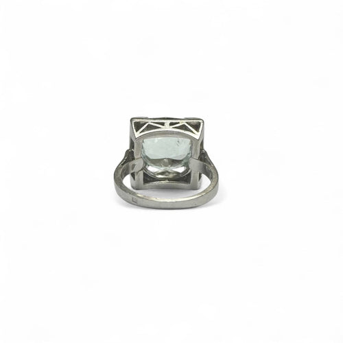 Bague 50 Bague en platine sertie d’une aigue-marine 58 Facettes REF2517-284