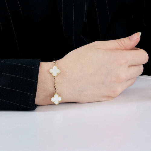 Bracelet VAN CLEEF & ARPELS - Alhambra - Or jaune et nacre 58 Facettes