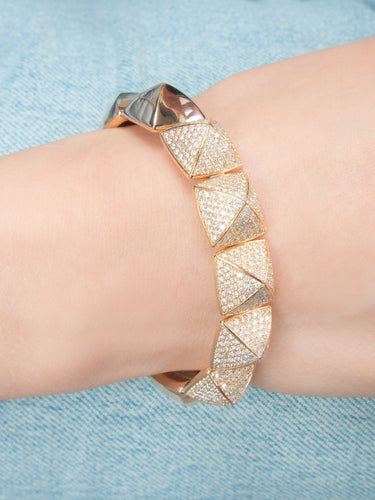 Bracelet Bracelet Pyramide pavé de brillants en or rose 18 carats 58 Facettes 210017