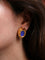 Boucles d'oreilles Clips d’oreilles vintage en or 18K, intaille en verre bleu et cornaline 58 Facettes 523