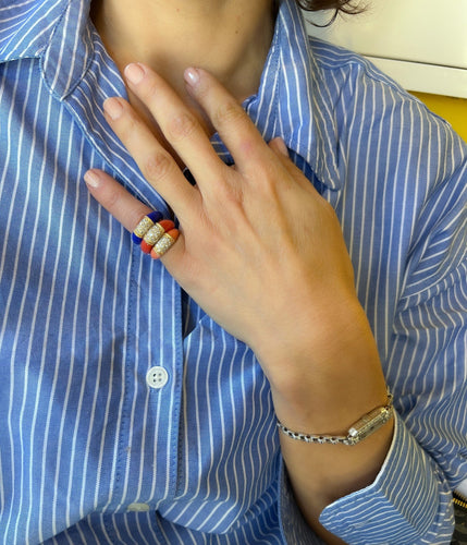 Bague 48 Van Cleef & Arpels - Bague Philippine en or jaune, corail et diamants 58 Facettes 1