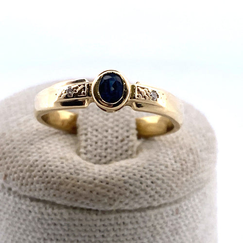 Inel 52 Inel cu safir din aur galben de 18 carate, mărimea 52 58 Facettes 250150