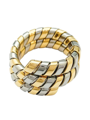 Bague Bulgari Serpenti Tubogas - Bague en or jaune 18k et acier 58 Facettes