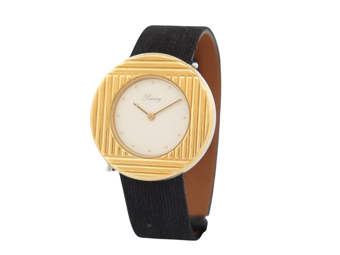 Montre Poiray Ma Première Ronde - Montre quartz 30 mm en or jaune 18K et acier 58 Facettes 272480