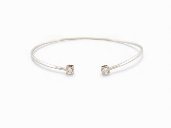 Bracelet Dinh Van Le Cube Diamant - Bracelet en or blanc 18k et diamants 58 Facettes 271714