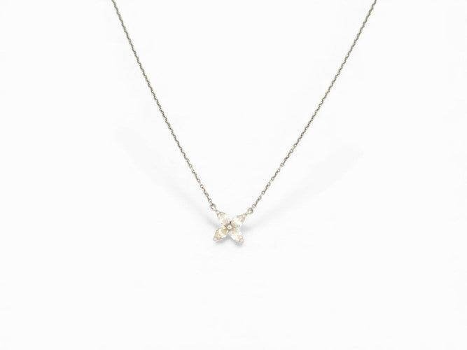 Collier Tiffany & Co Victoria - Collier fleur en platine et diamants 0,32 ct 58 Facettes 271712