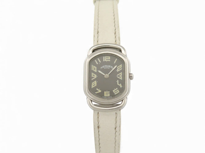 Montre Hermès Rallye RA1.210 - Montre à quartz femme en acier palladié 58 Facettes 271722