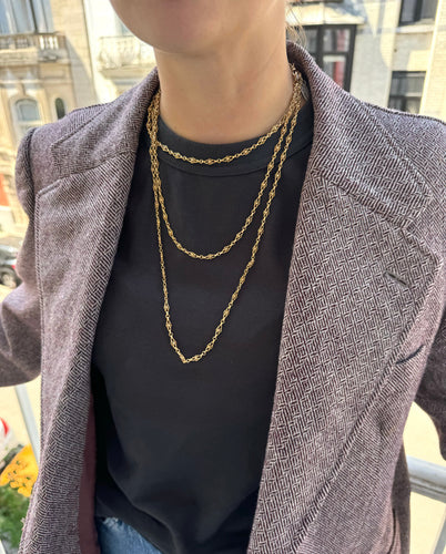 Victorianische Sautoir-Halskette aus 18k (750) Gold 58 Facettes