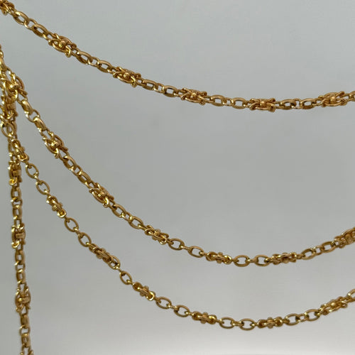 Victorianische Sautoir-Halskette aus 18k (750) Gold 58 Facettes