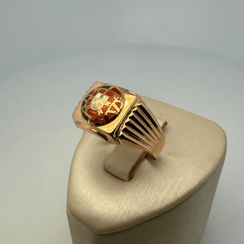 Inel 64 Inel Inel sigiliu dreptunghiular din aur galben de 18 carate 2,9 g 58 Facettes 250044