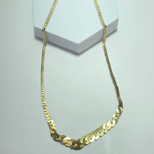 Halsband Halsband Länk platt pansarkedja i 18K gult guld 14,97 g 58 Facettes 250251