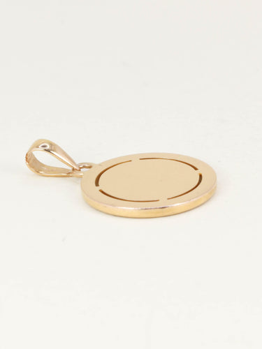 Pendentif Augis - Médaille Amour « Plus qu’hier, moins que demain » en or jaune 18 carats, rubis et diamants 58 Facettes 1121.3