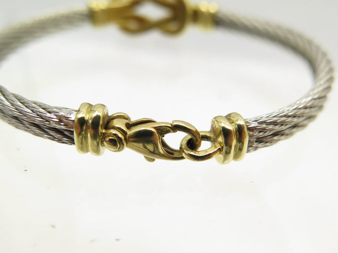 Bracelet FRED Force 10 Infinie - Bracelet grand modèle en or jaune 18k et acier 58 Facettes 271707